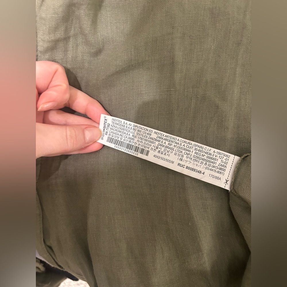 Zara Women's Olive Green Duster/Light Shacket - Picture 9 of 12